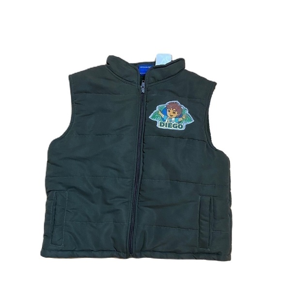 Go Diego Go Puffer Vest Sz 4 Full Zip Black Nickelodeon Dora the Explorer Kids - Picture 1 of 4